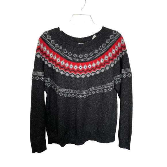 Weatherproof Vintage Faire Isle sweater gray and red size xl - Picture 1 of 4